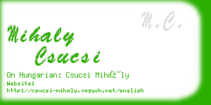 mihaly csucsi business card